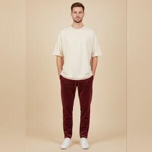 $120 Agtawh St Moritz Mens Classic Velour Sweat Pants